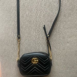 GUCCI Marmont Mini Bag Crossbody Black